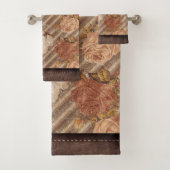 Spice Copper Roos | Rustiek kunstleer Bad Handdoek (Insitu)