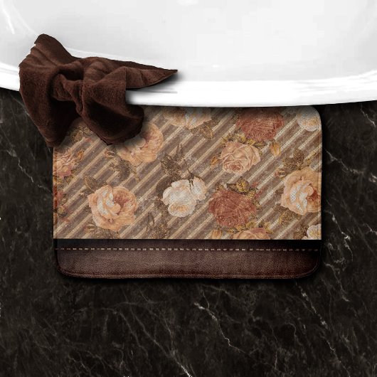 Spice Copper Roos | Rustiek kunstleer Badmat
