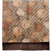  Spice Copper Roos | Rustiek kunstleer Douchegordijn (Voorkant)