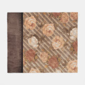 Spice Copper Roos | Rustiek kunstleer Fleece Deken (Voorkant (Horizontaal))