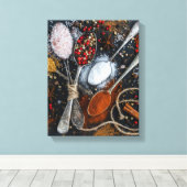 Spice Kitchen Wall Art Canvas Afdruk (Insitu (Houten vloer))