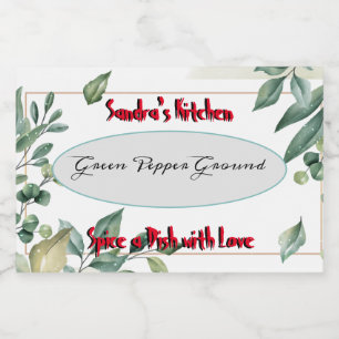 Spice Label voor Jar  Flowers & Kruiden Voedselcontainer Etiket