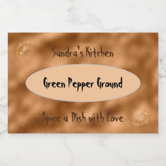 Spice Label voor Jar Gold Glitter Voedselcontainer Etiket (Enkel label)