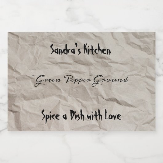 Spice Label voor Jar  Papier Voedselcontainer Etiket (Enkel label)