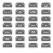 Spice Labels wit op zwart (Voorkant)