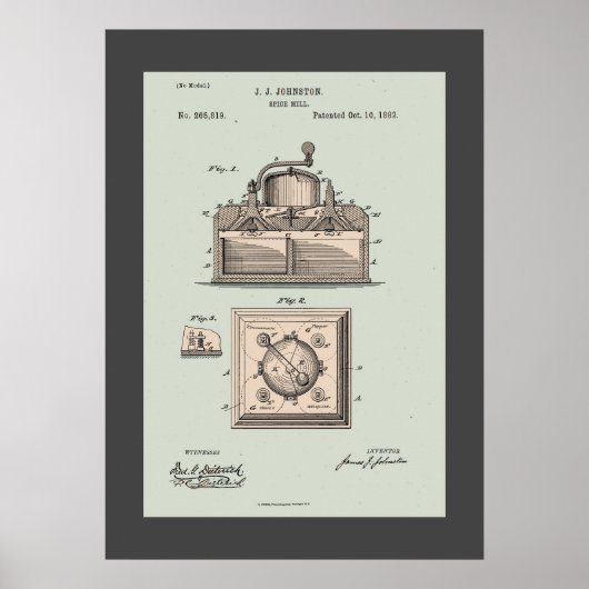 Spice Mill Patent Poster (Voorkant)