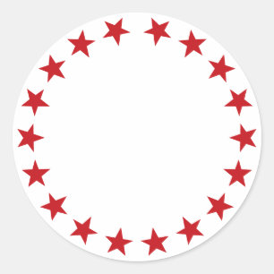 Spice - rode sterren rand blanco ronde sticker