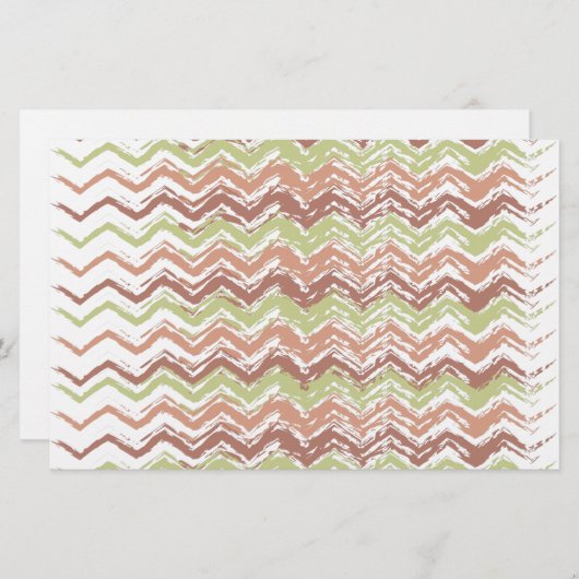 Spice Scribble Chevron ZigZag Briefpapier (Voorkant / Achterkant)