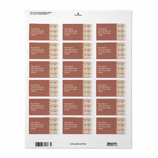 Spice Scribble Chevron ZigZag Etiket (Full Sheet)