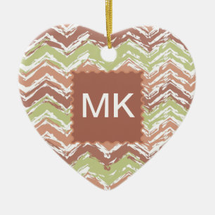 Spice Scribble Chevron ZigZag Keramisch Ornament