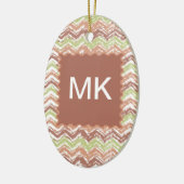 Spice Scribble Chevron ZigZag Keramisch Ornament (Links)