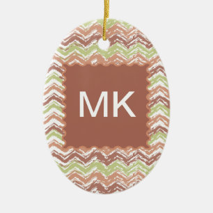 Spice Scribble Chevron ZigZag Keramisch Ornament