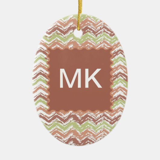 Spice Scribble Chevron ZigZag Keramisch Ornament (Voorkant)