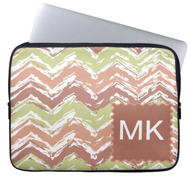 Spice Scribble Chevron ZigZag Laptop Sleeve (Voorkant)