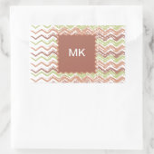 Spice Scribble Chevron ZigZag Rechthoekige Sticker (Tas)