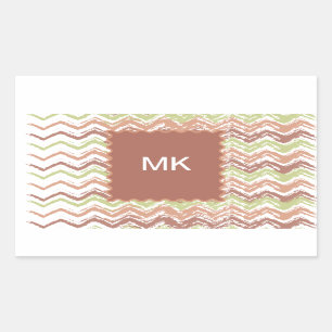 Spice Scribble Chevron ZigZag Rechthoekige Sticker