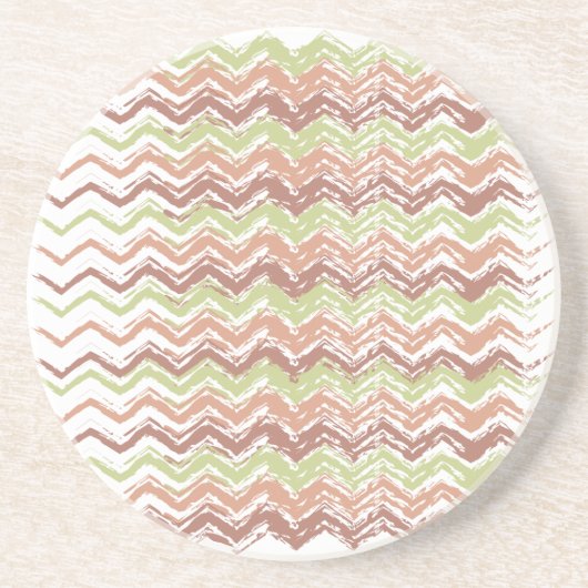 Spice Scribble Chevron ZigZag Zandsteen Onderzetter (Voorkant)