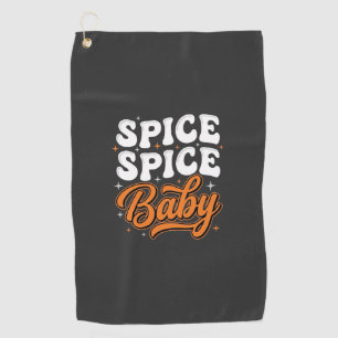 Spice Spice Baby Halloween Retro Typografie Ontwer Golfhanddoek