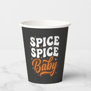 Spice Spice Baby Halloween Retro Typografie Ontwer Papieren Bekers