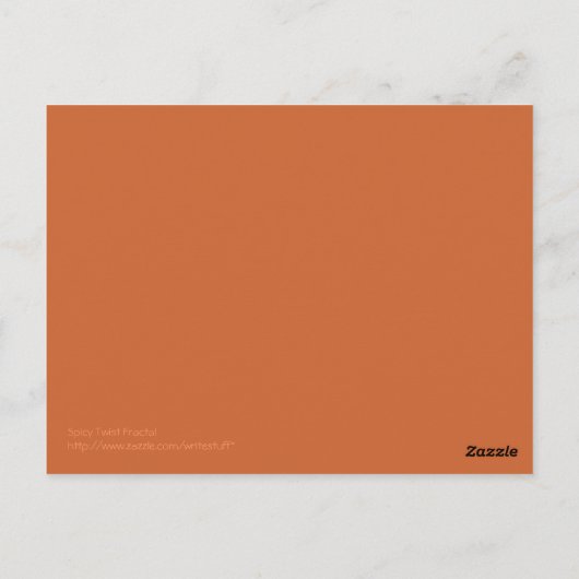Spice Twist Fractal Briefkaart (Achterkant)