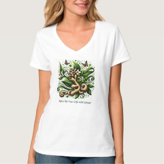 "Spice up Your Life met gember" Kruidenthee T-shirt