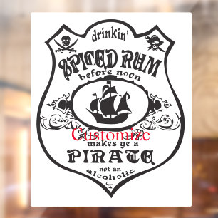 Spiced Rum Pirate Drink Thunder_Cove Raamsticker