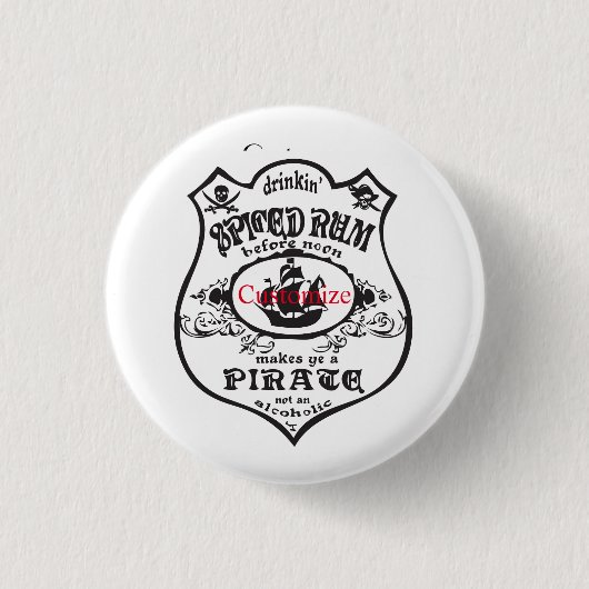 Spiced Rum Pirate Drink Thunder_Cove Ronde Button 3,2 Cm (Voorkant)
