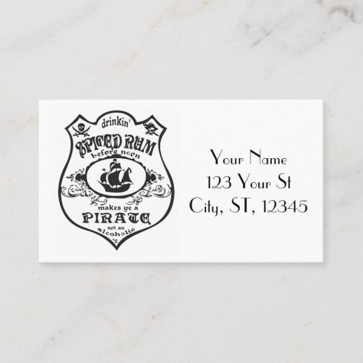 Spiced Rum Pirate Drink Thunder_Cove Visitekaartje (Voorkant)