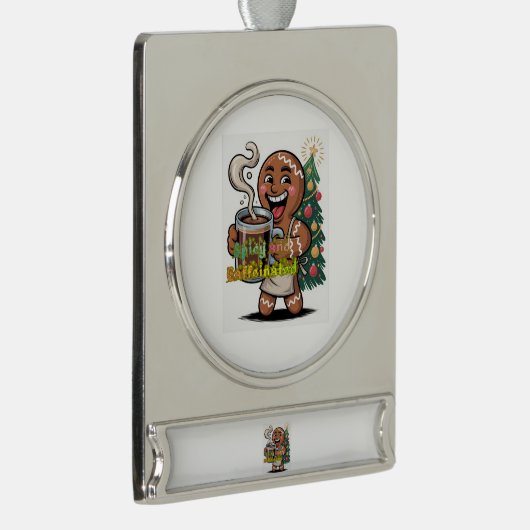 Spicy and Caffeinated Verzilverd Banner Ornament (Rechts)