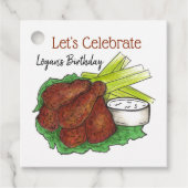 Spicy BBQ Buffel Kip Wings Tailgate Groot Spel Bedankjes Labels (Voorkant)