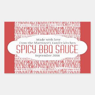 Spicy BBQ red food label sticker