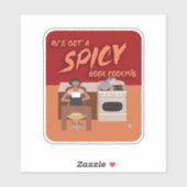 Spicy Book Cook Romance Auteur Cheeky Fun Sticker (Vel)