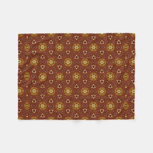 Spicy Brown Yellow Masala Pattern Fleece Deken (Voorkant (Horizontaal))