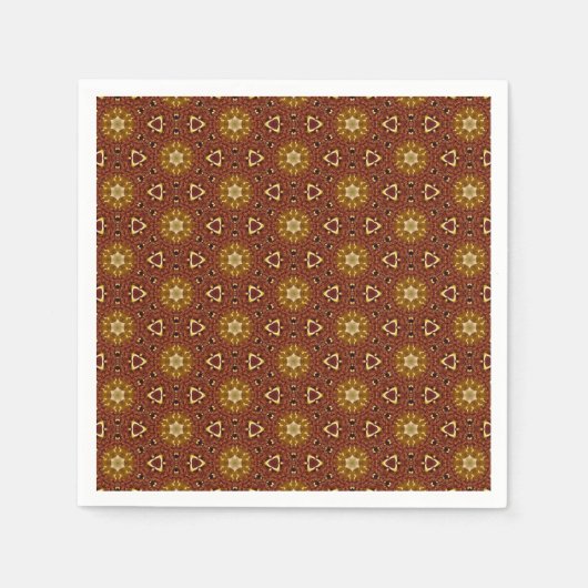 Spicy Brown Yellow Masala Pattern Servet (Voorkant)