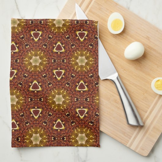 Spicy Brown Yellow Masala Pattern Theedoek (Quarter Fold)