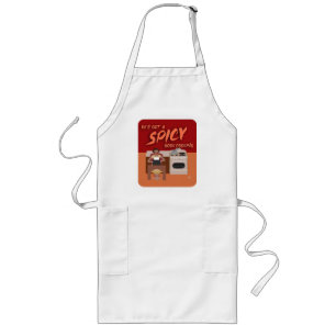 Spicy Cooking Romance Auteur Retro Huisvrouw Lang Schort