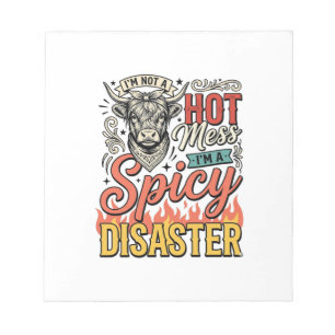 Spicy Disaster Highland Cow Vintage Western T-shir Notitieblok