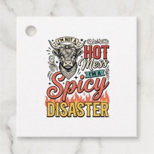 Spicy Disaster Highland Koe Vintage Western T-shir Bedankjes Labels