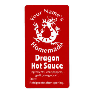 Spicy Dragon Your Name AsianChili Custom Hot Sauce Etiket