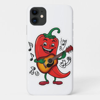 Spicy Guitar Pepper Sticker Design iPhone 11 Hoesje