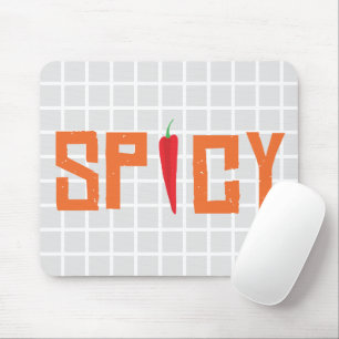 SPICY" Heet Peper Typografie Grid Muismat