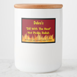 Spicy Hot Food Flames Voedselcontainer Etiket