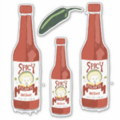 Spicy Hot Sauce Cat met Maracas Salsa Set Sticker (Voorkant)