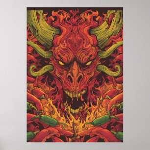 Spicy Hot Sauce Label Design - en St Poster
