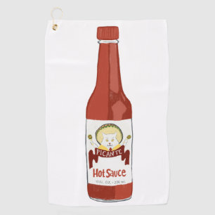 Spicy Hot Sauce Salsa Picante Cat Maracas Golfhanddoek
