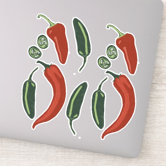 Spicy Jalapeno Chili Pepper Set Sticker (Detail)