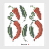 Spicy Jalapeno Chili Pepper Set Sticker (Vel)