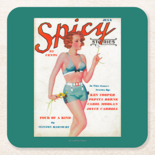 Spicy Magazine Hoesje Vierkante Kartonnen Onderzetter