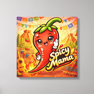 Spicy Mama - Heet Spul - Etenliefhebbers Canvas Afdruk