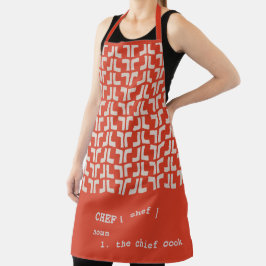 spicy oranje CHEF Mud Cloth Tribal Africa Pattern Schort